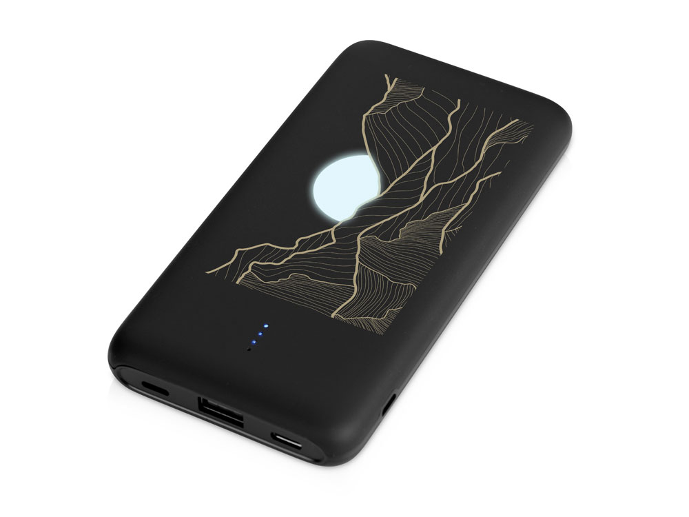 Внешний беспроводной аккумулятор с подсветкой лого Reserve X. 8000 mAh, черный-2