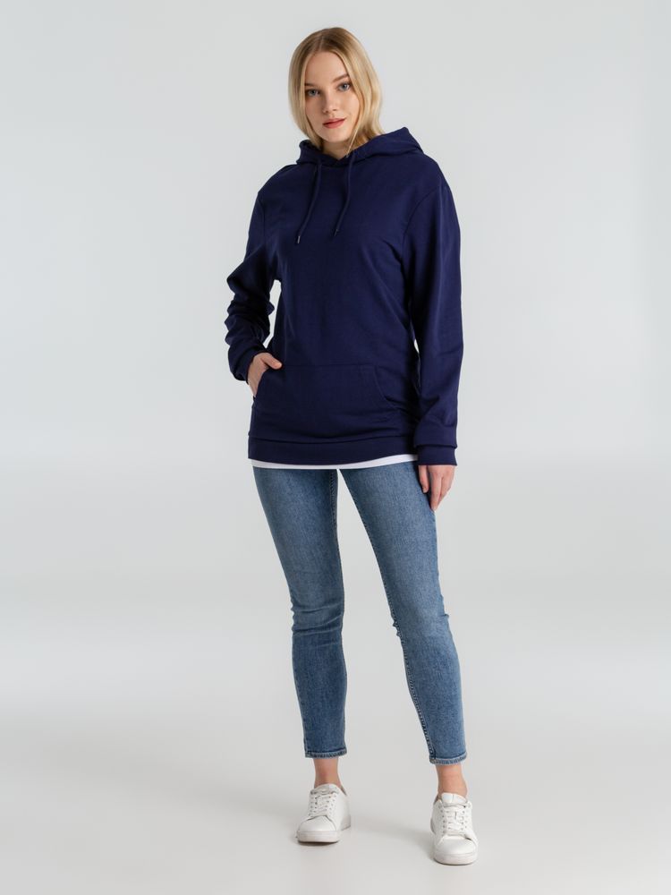 Толстовка с капюшоном унисекс Hoodie, темно-синяя-6