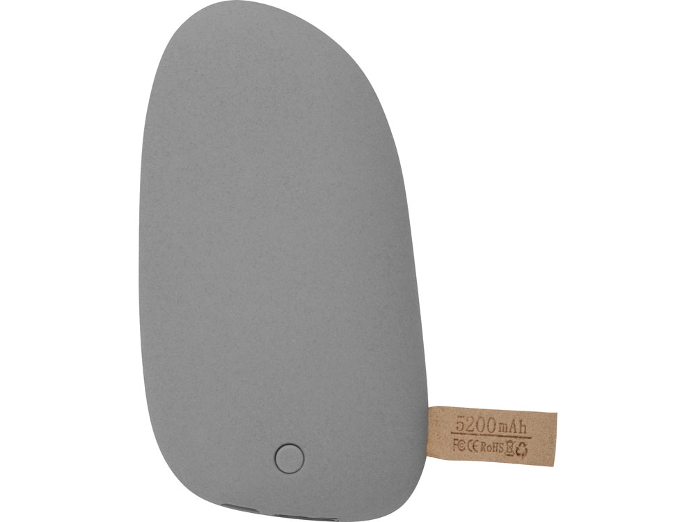 Внешний аккумулятор в форме камня Stone, 5200 mAh, серый-2