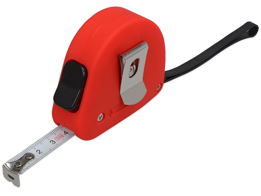 Рулетка 3м Meter, софт-тач, красный-1