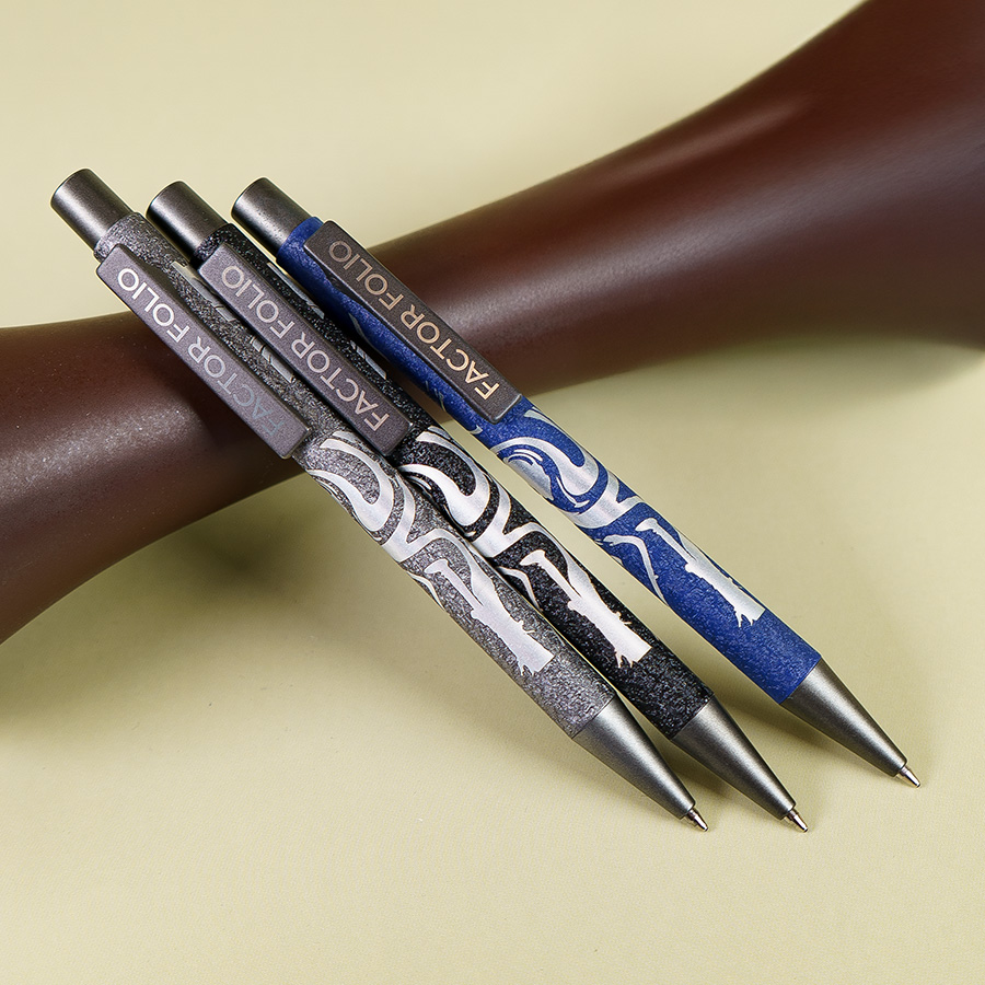Ручка шариковая FACTOR FOLIO, серый, серебристый-2
