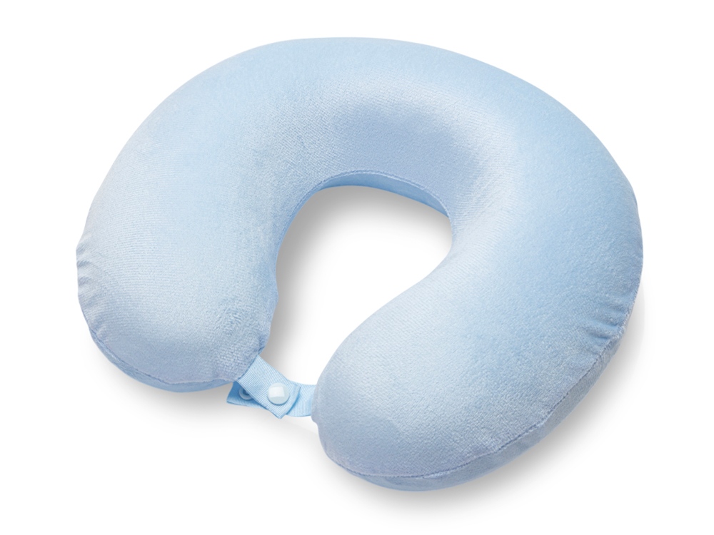 Подушка Basic из микрофибры с эффектом памяти U-shape, небесно голубой NEW-1
