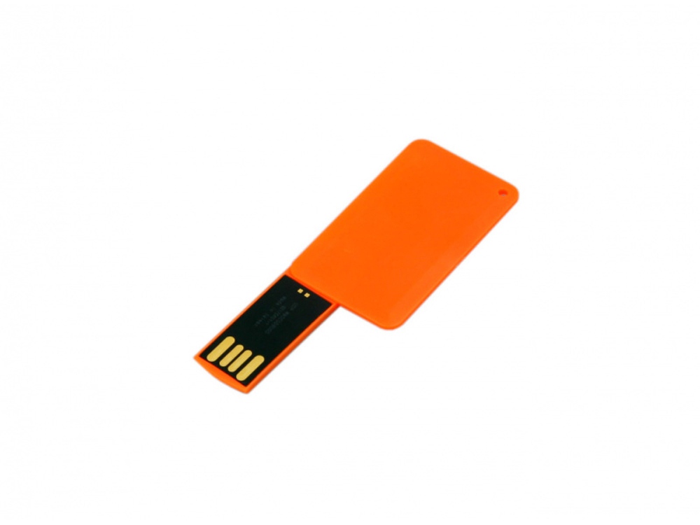 USB-флешка на 16 Гб в виде пластиковой карточки, оранжевый-1