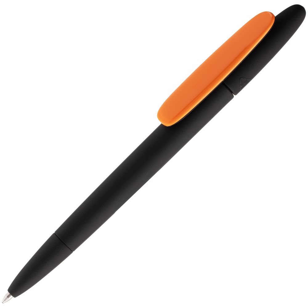 Ручка шариковая Prodir DS5 TRR-P Soft Touch, черная с оранжевым-1