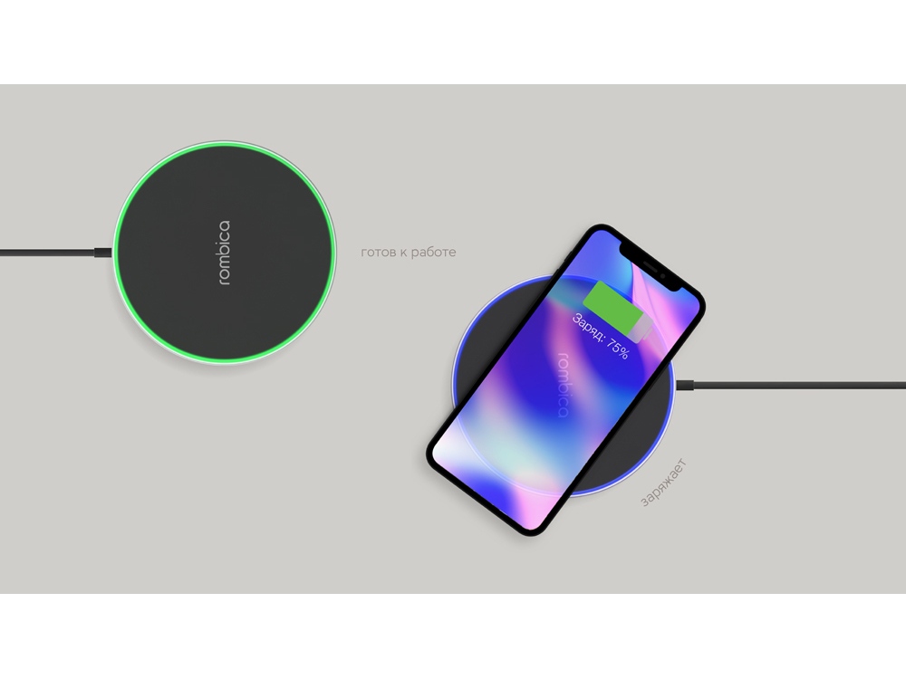 Беспроводное зарядное устройство Rombica  NEO Core Quick c быстрой зарядкой, черный (с лого)-5