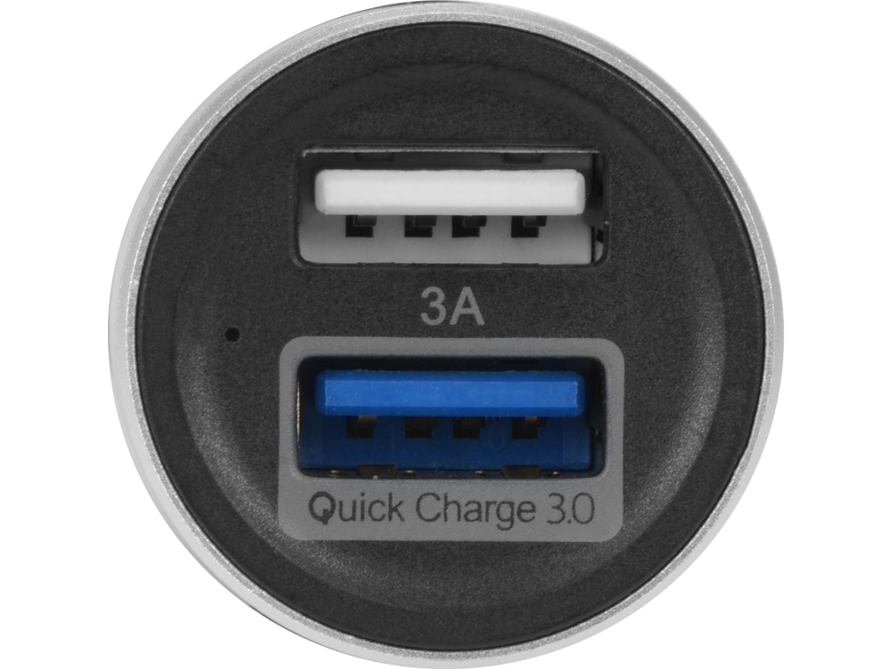 Адаптер автомобильный USB с функцией быстрой зарядки QC 3.0 TraffIQ, черный/серебристый-2