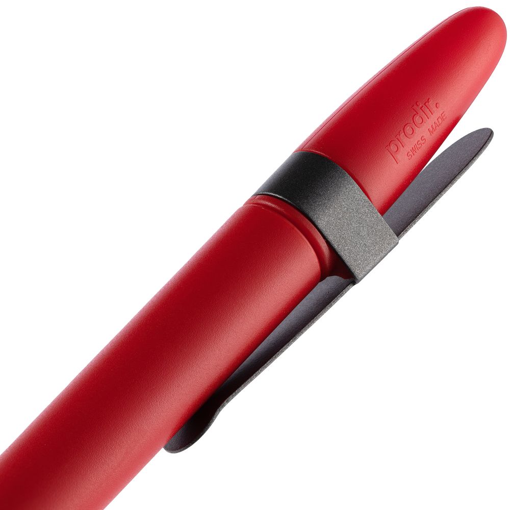 Ручка шариковая Prodir DS5 TSM Metal Clip, красная с серым-3