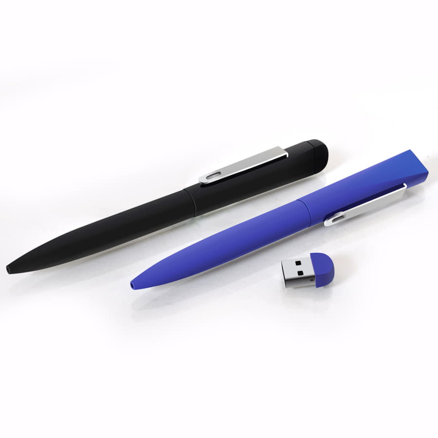 Ручка с флешкой IQ, 4 GB, синий, серебристый-2