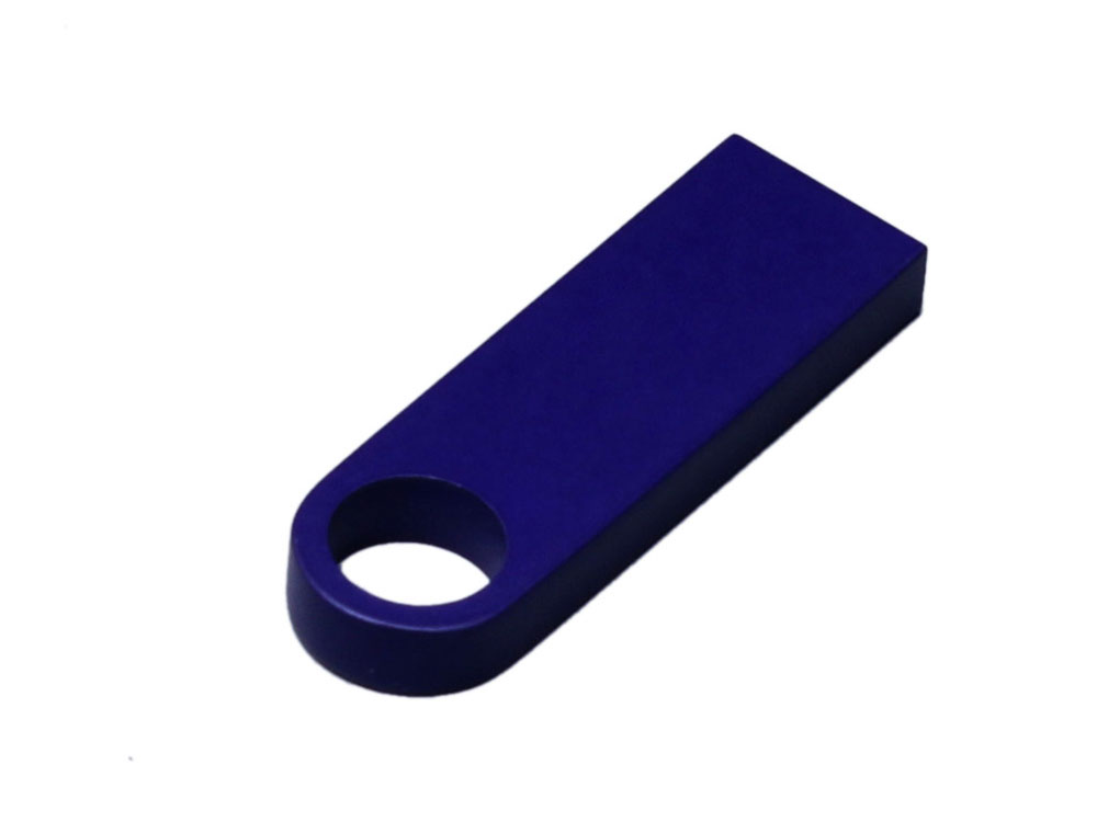 USB 2.0-флешка на 16 Гб с мини чипом и круглым отверстием, синий-1