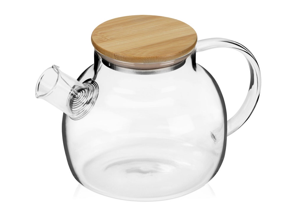 Стеклянный заварочный чайник Sencha с бамбуковой крышкой-0
