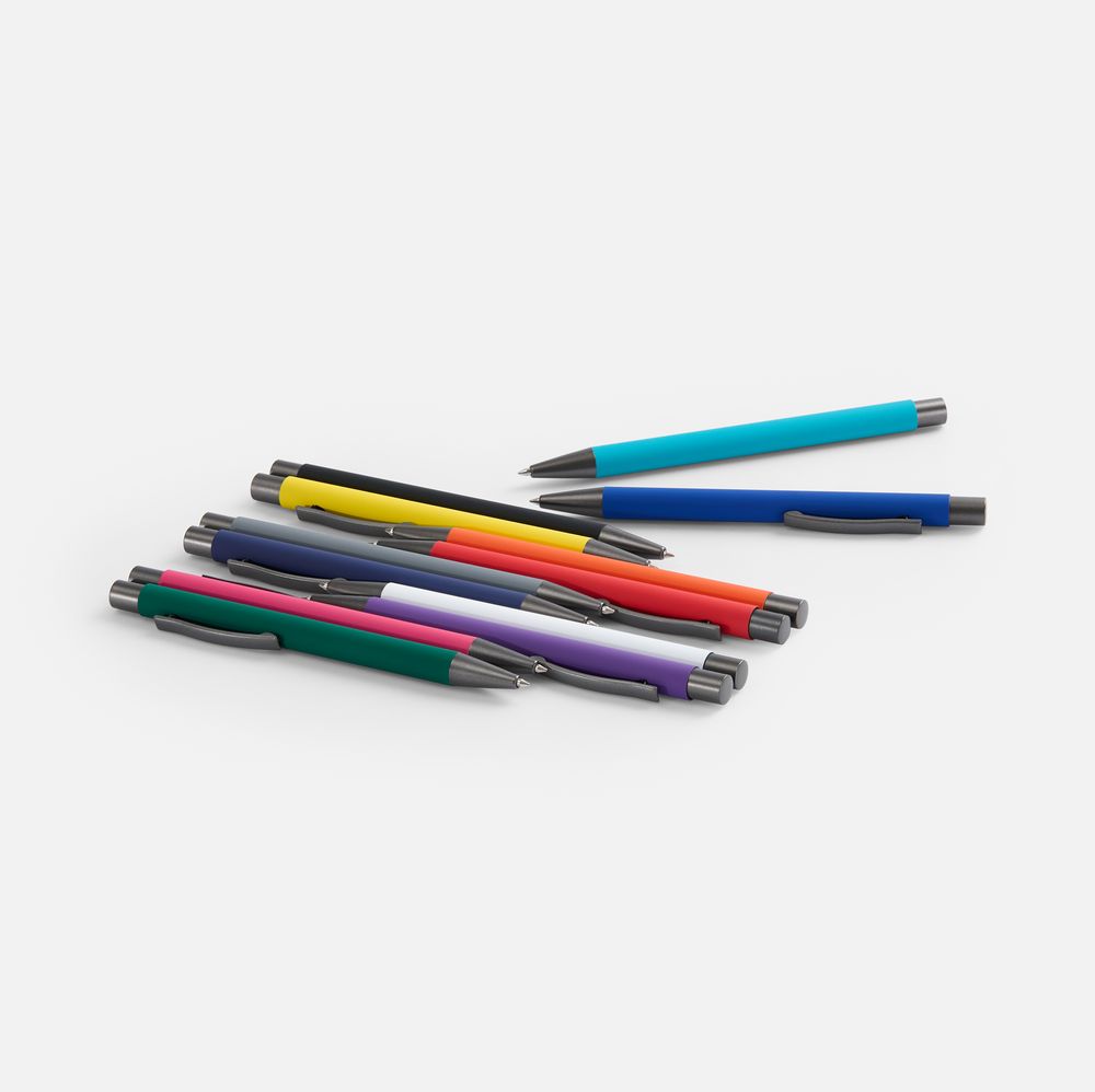 Ручка шариковая Atento Soft Touch, ярко-синяя-2