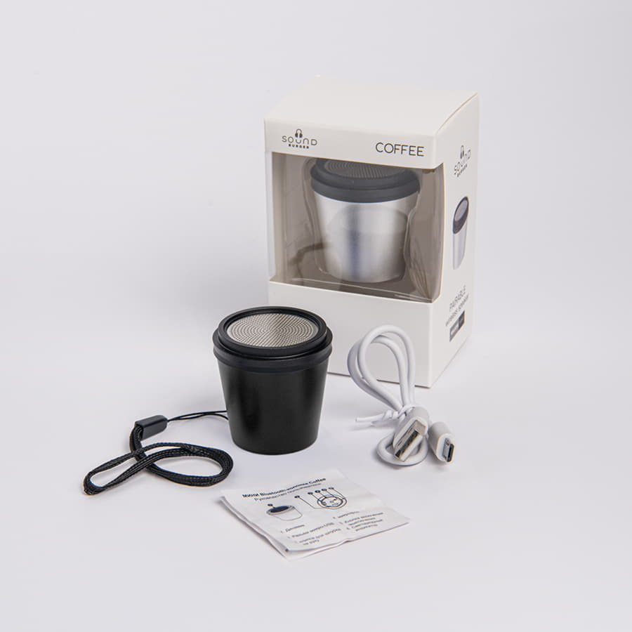 Портативная mini Bluetooth-колонка Sound Burger "Coffee" черный, черный-4