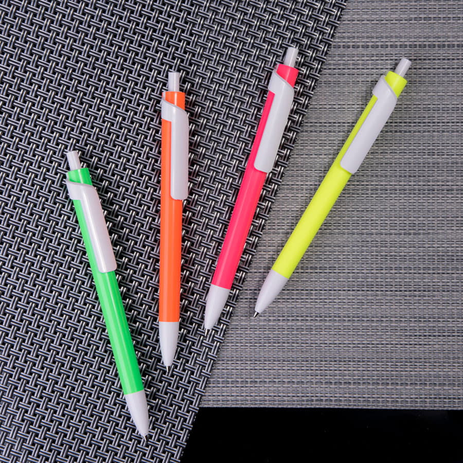 Ручка шариковая FORTE NEON, оранжевый, белый-1