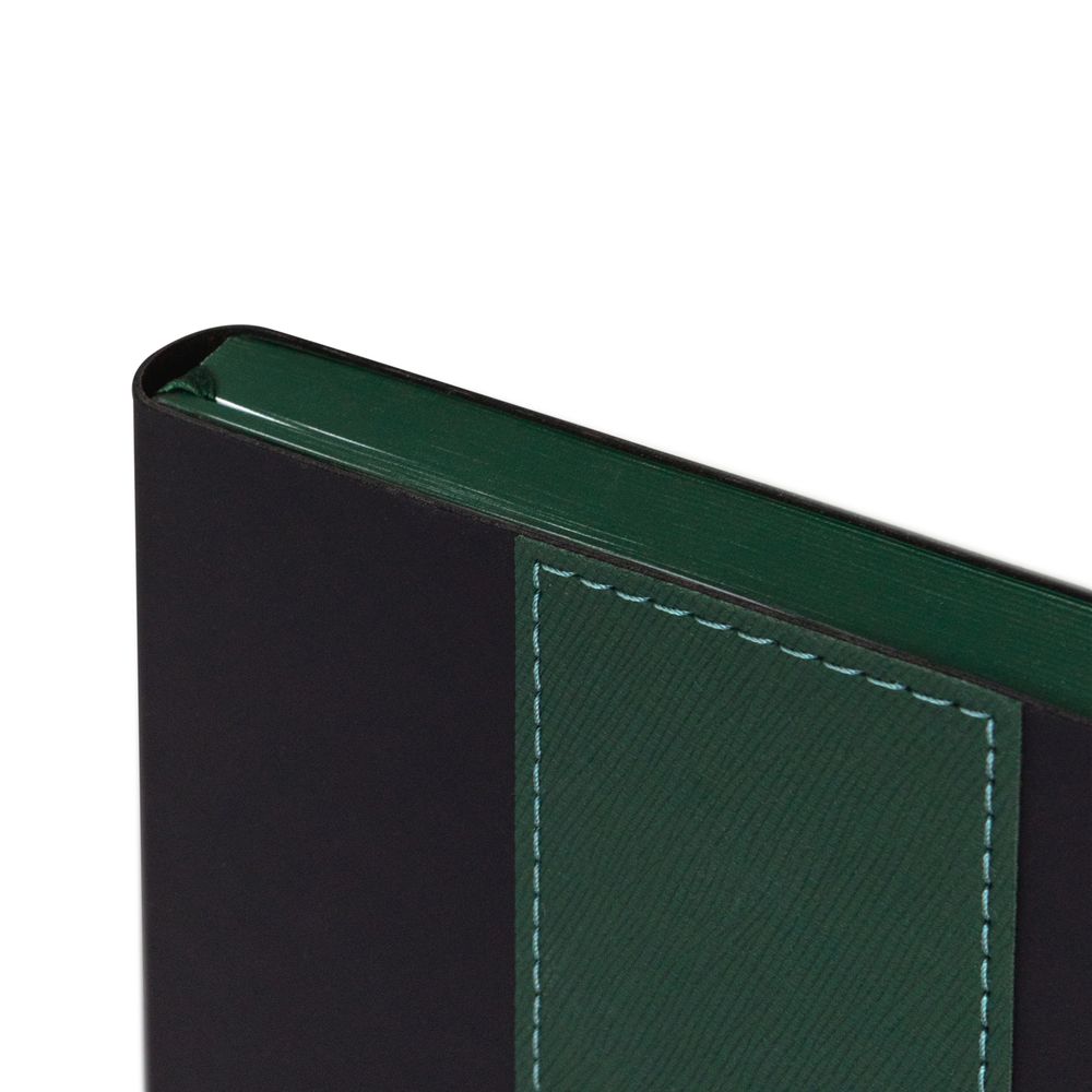 Ежедневник Bookmark, недатированный, черный с зеленым-2