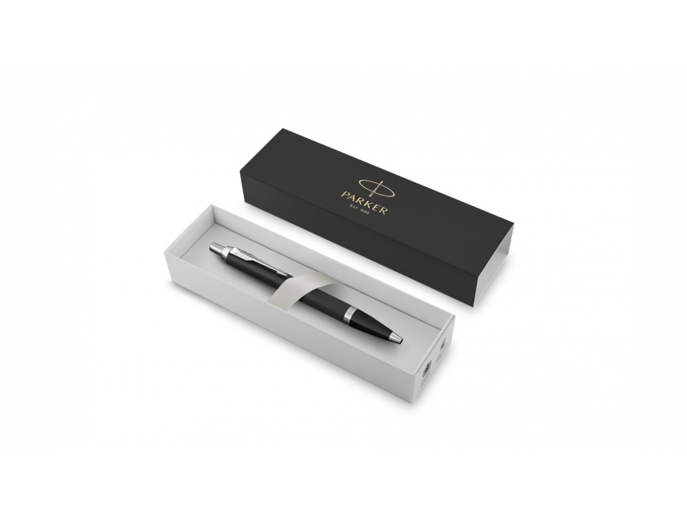 Шариковая ручка Parker IM Mat Black CT лак матовый, стержень: M, цвет чернил: blue, в подарочной упаковке.-2