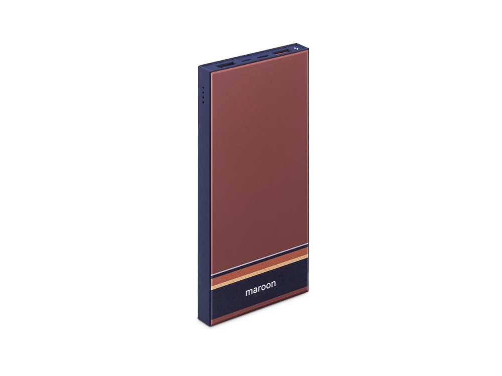 Внешний аккумулятор Rombica NEO ARIA Maroon, 10000мАч, Soft-touch, PD, QCharge, Type-C, бордовый/син-0