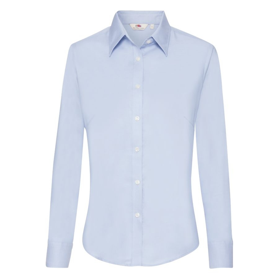 Рубашка женская LONG SLEEVE OXFORD SHIRT LADY-FIT 135, голубой-0