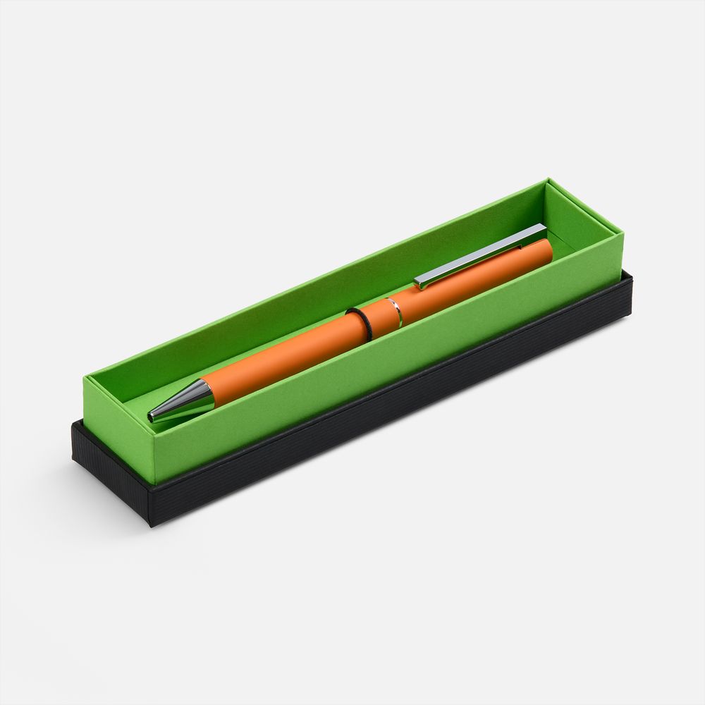 Ручка шариковая Blade Soft Touch в футляре, оранжевая-0
