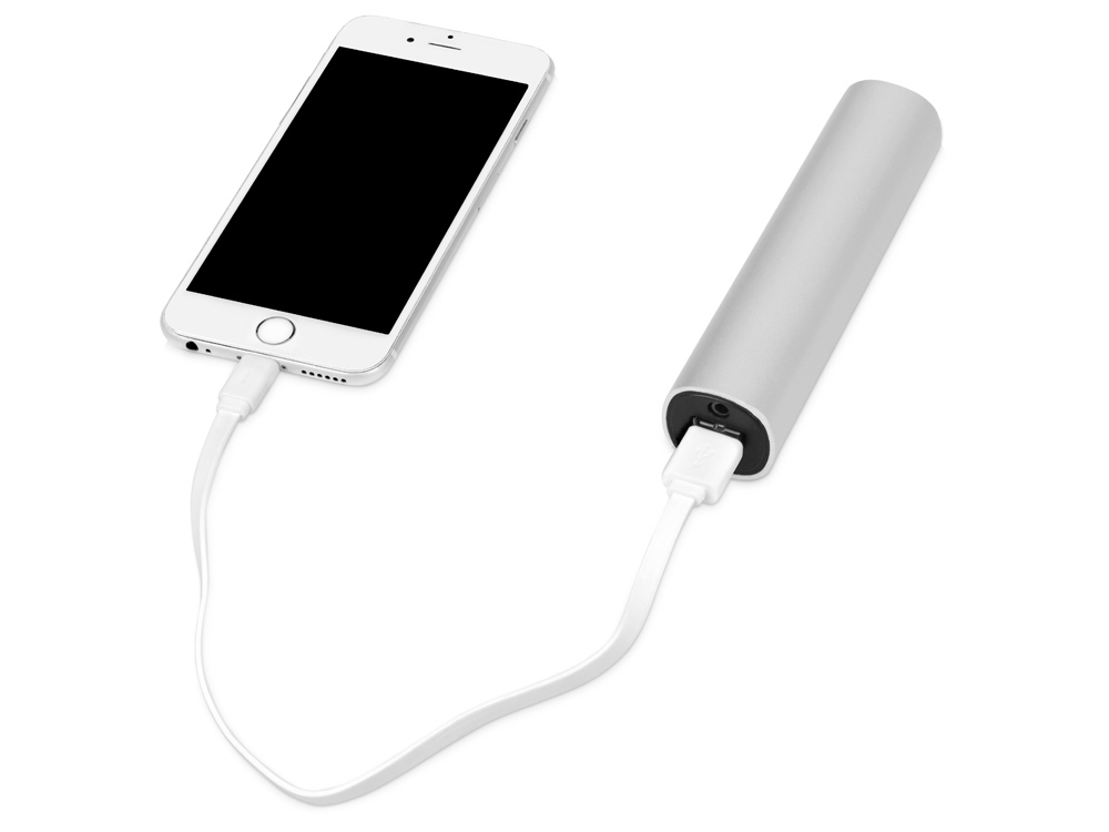 Портативное зарядное устройство Мьюзик, 5200 mAh, серебристый-2