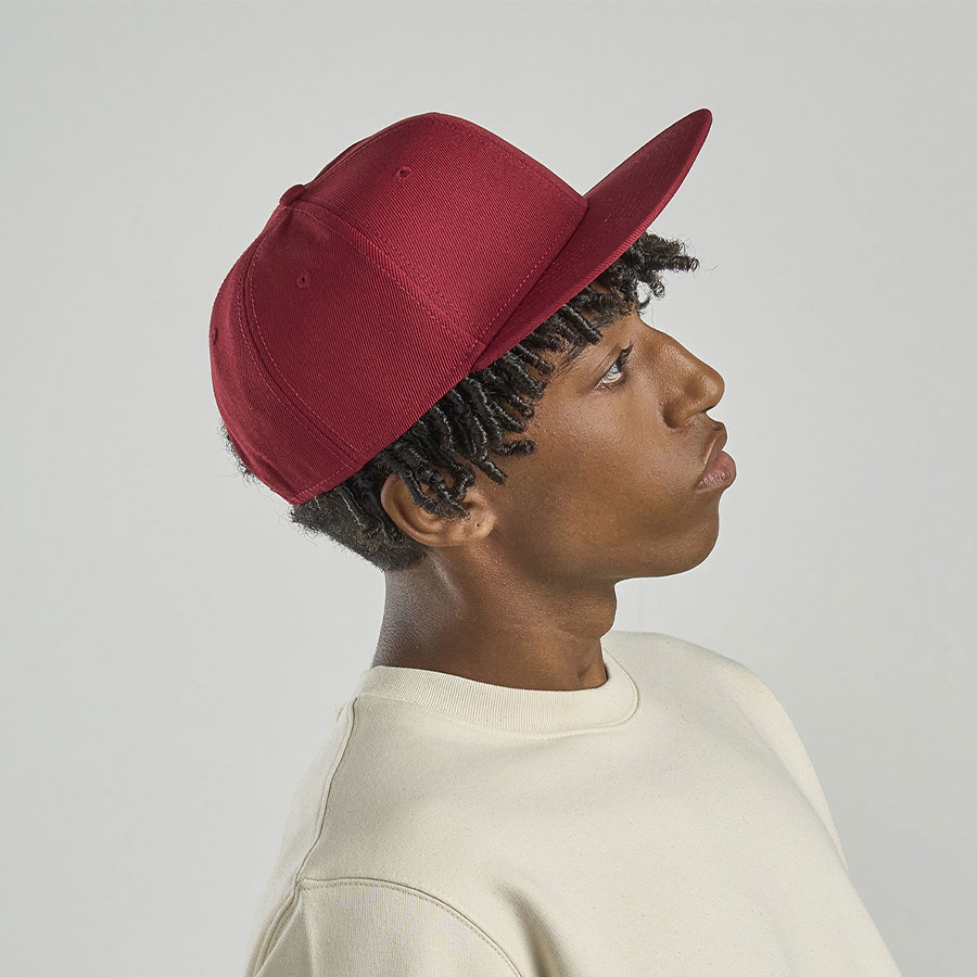 Бейсболка SNAP BACK-S, 6 клиньев, пластиковая застежка, темно-красный-1