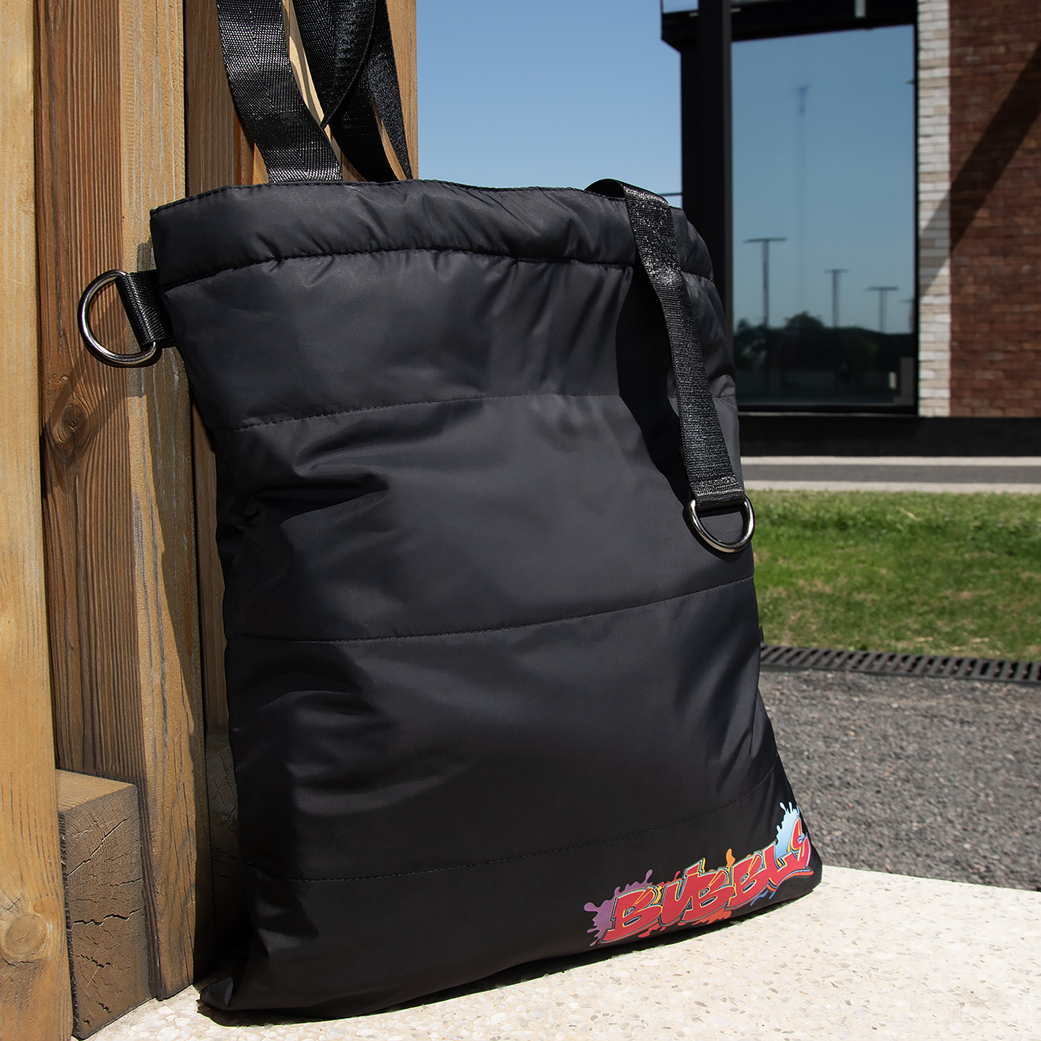 Шоппер Superbag Bubble, стёганый, с магнитной кнопкой (черный)-11