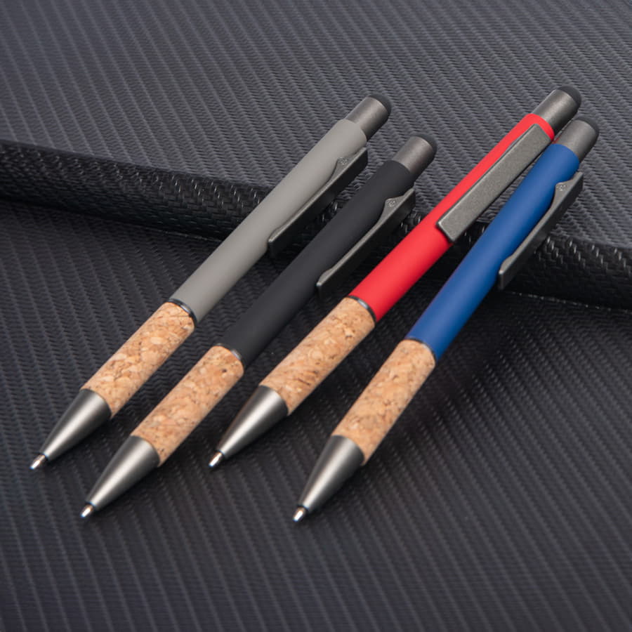 Ручка шариковая FACTOR GRIP со стилусом, серый меланж, темно-серый-7