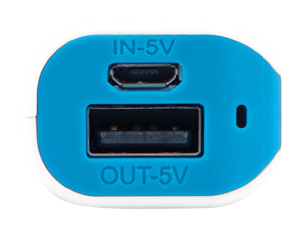 Портативное зарядное устройство (power bank) Basis, 2000 mAh, белый/светло-голубой-2