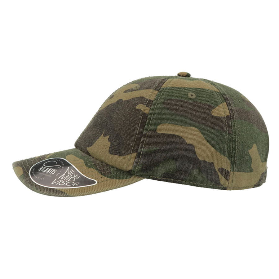 Бейсболка DAD HAT, 6 клиньев, металлическая застежка, зеленый камуфляж-3