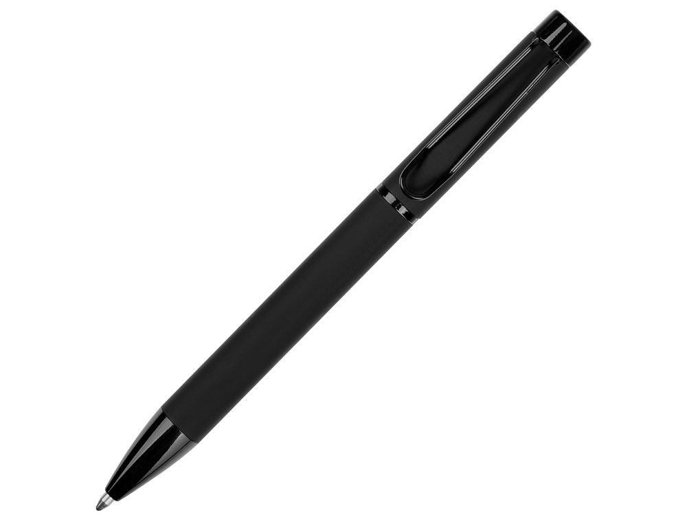 Металлическая шариковая ручка Black Lama, софт-тач, черный-0