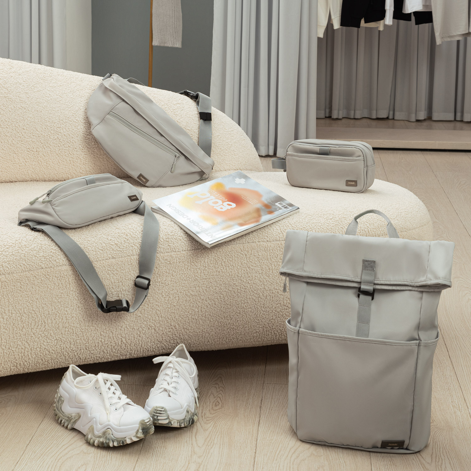 Сумка через плечо (cross body) Бостон (Boston), серая-9
