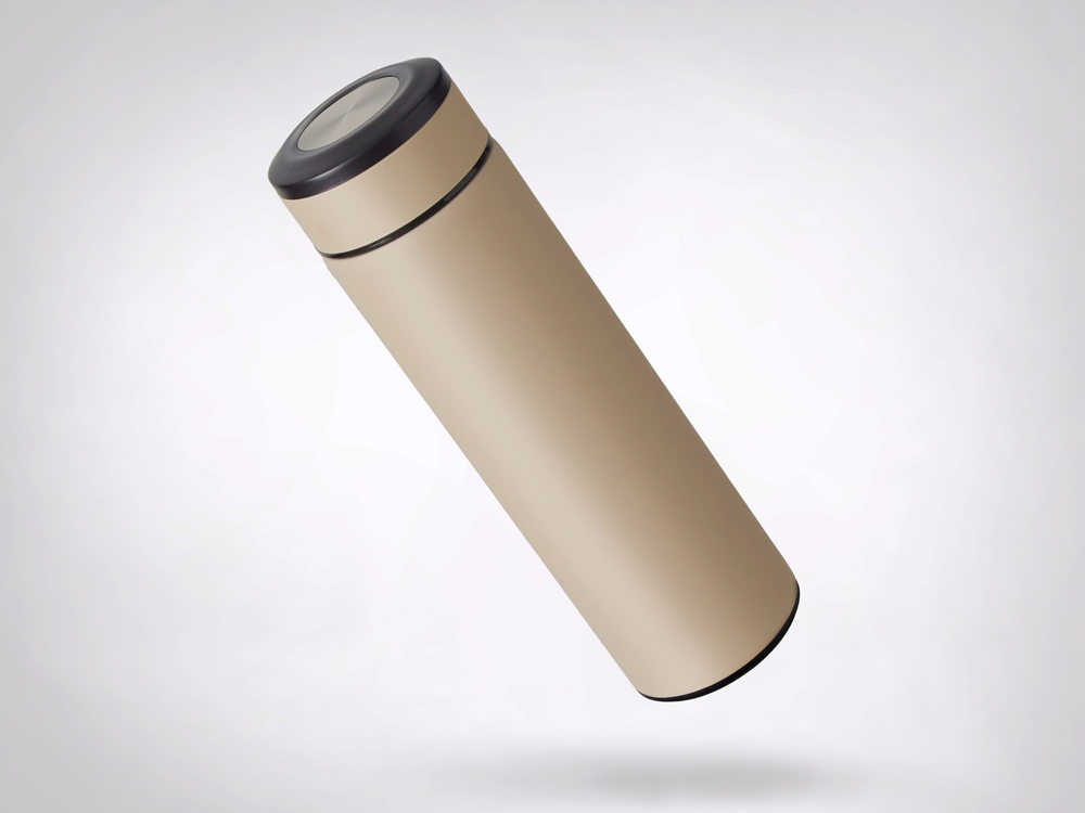 Термос Confident с покрытием soft-touch 420мл, бежевый-5