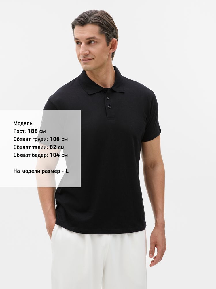Рубашка поло мужская Prescott Men 170, черная-3