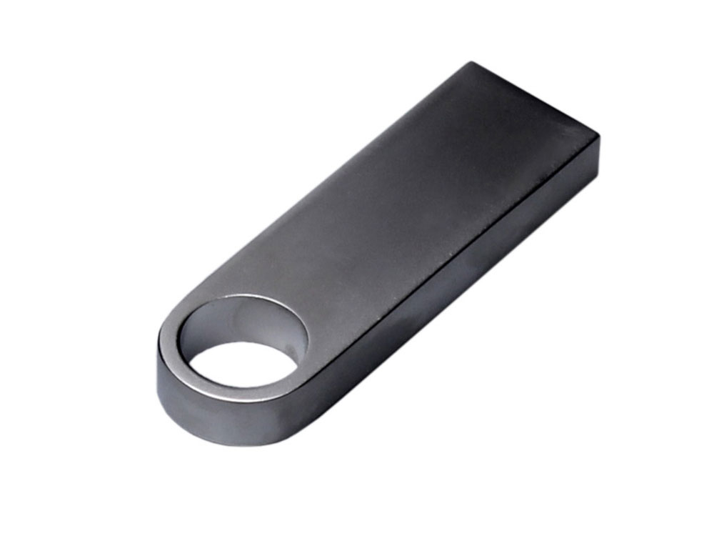 USB 2.0-флешка на 128 Гб с мини чипом и круглым отверстием, серебристый-2