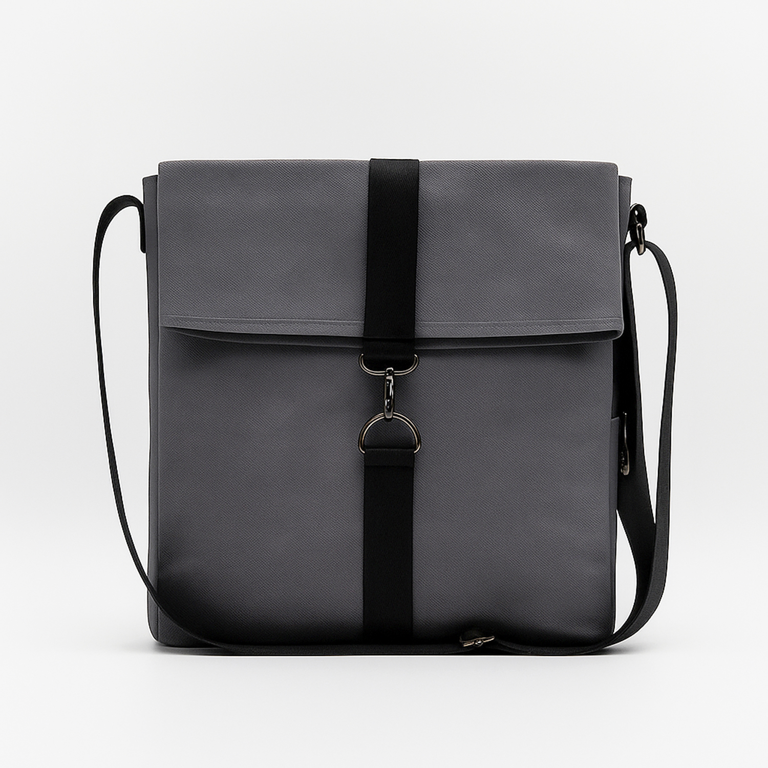 Шоппер Superbag Companion, с тремя отделениями, боковым креплением (карабин) и карманом (серый с черным)-2