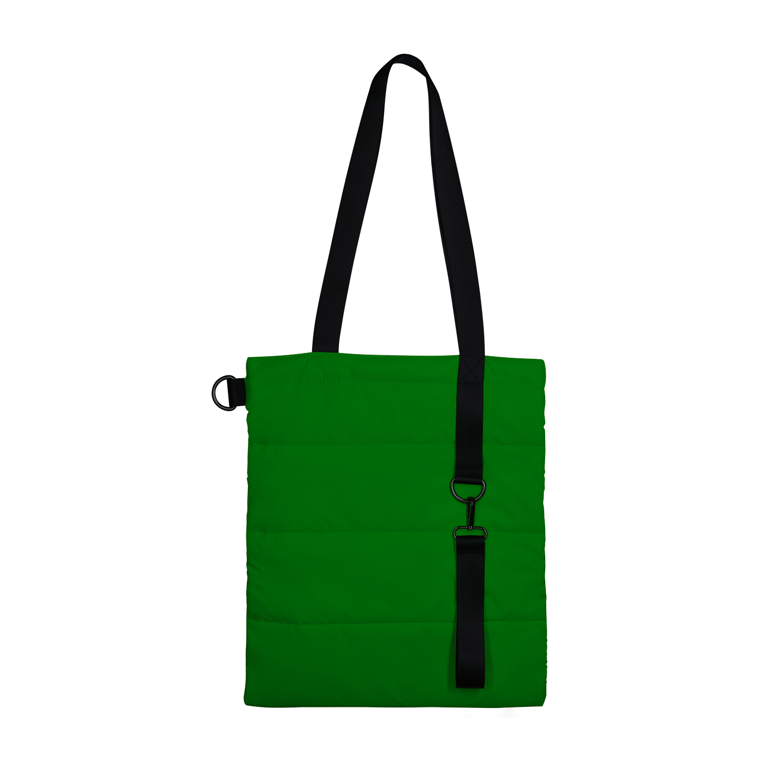 Шоппер Superbag Bubble New, стёганый, со скрытой магнитной кнопкой (зеленый с черным)-2