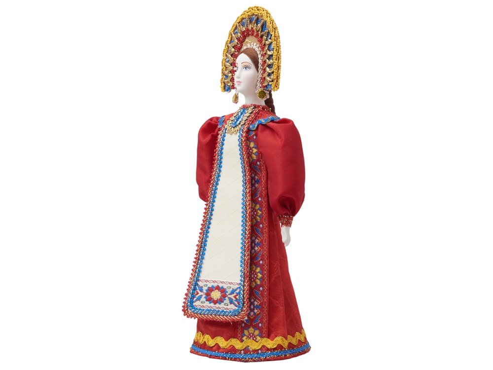 Подарочный набор: кукла фарфоровая, мед, красный-9