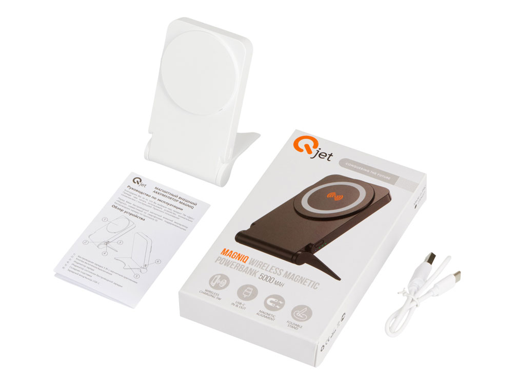 Внешний магнитный аккумулятор MagnIQ, белый, 5000 mAh-9