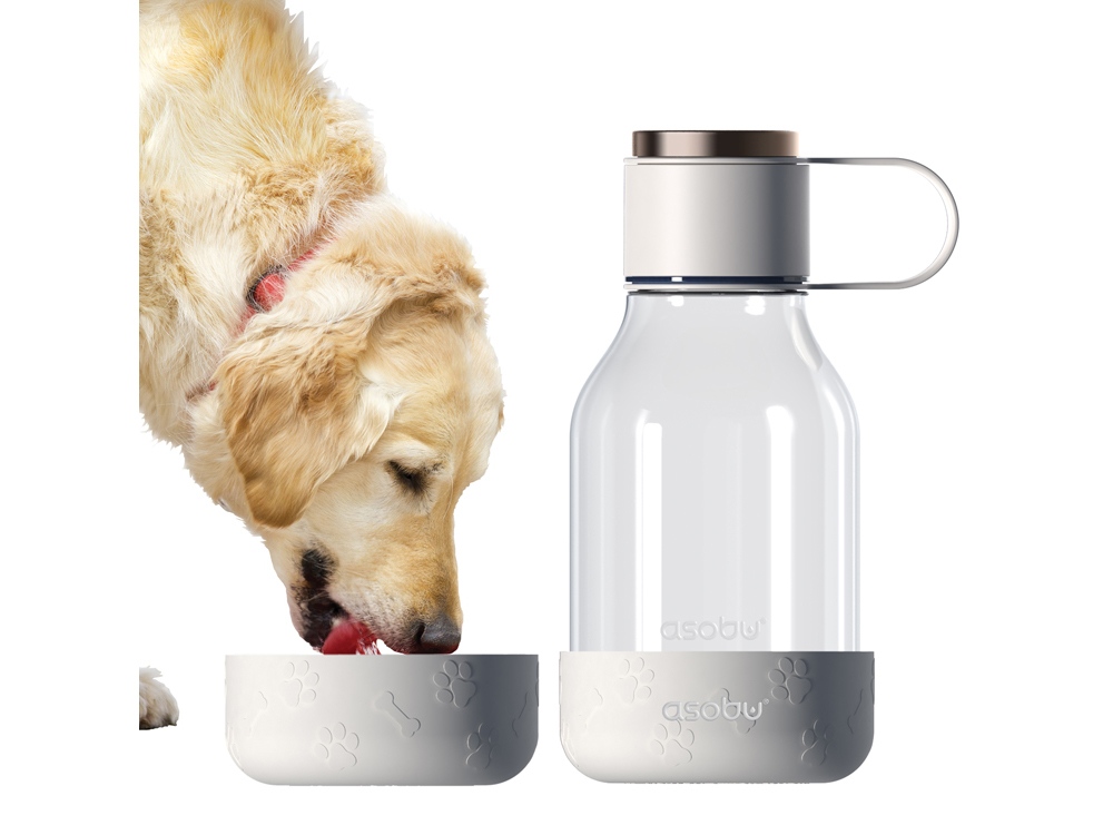 Бутылка для воды 2-в-1 Dog Bowl Bottle со съемной миской для питомцев, 1500 мл, белый-2
