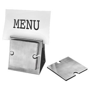 Подставки под кружку/стакан "Dinner" 6 штук  и держатель для меню;10,5х7,8х10,5 см;8,3х8,3х0,2см, серебристый-0