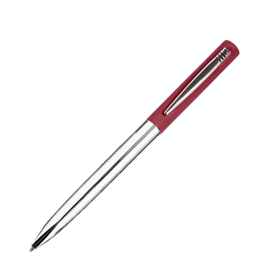 Ручка шариковая CLIPPER, покрытие soft touch, бордовый-0