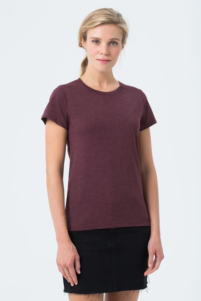 Футболка женская Regent Fit Women, бордовый меланж-4