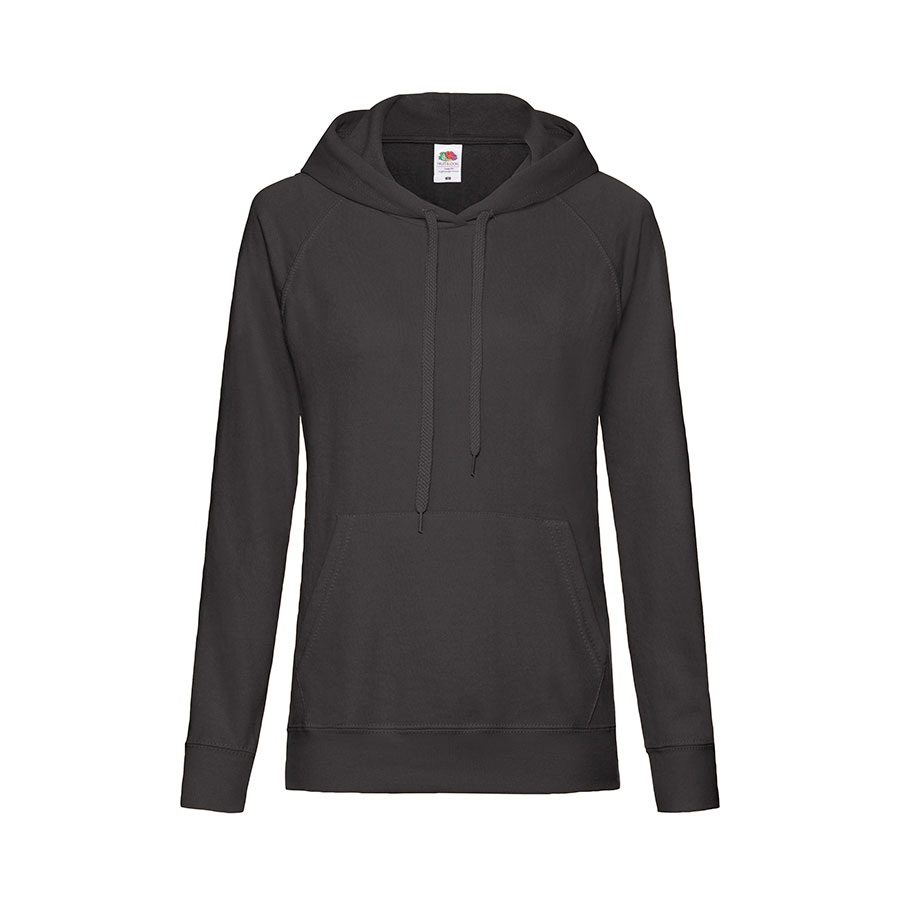 Толстовка женская без начеса LIGHTWEIGH HOODED SWEAT 240, черный-0