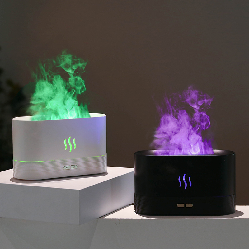 Светодиодный USB увлажнитель-ароматизатор Flame RGB, Черный-2