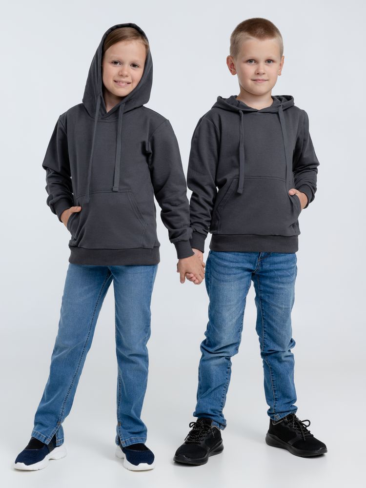 Худи детское Kirenga Kids 2.0, темно-серое (графит)-5