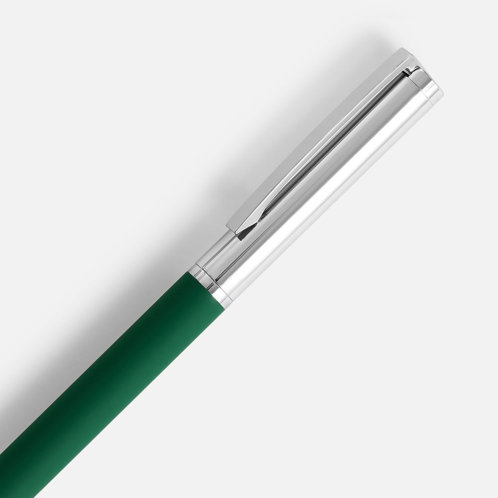 Ручка шариковая Eyeshot Soft Touch, темно-зеленая-2