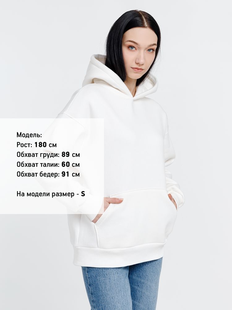 Худи оверсайз унисекс Go Easy, молочно-белое-8