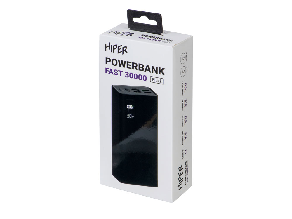 Портативный внешний аккумулятор FAST 30000 Black-8
