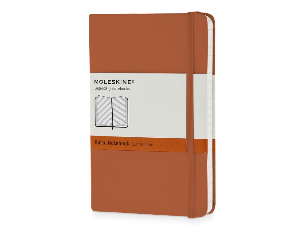 Записная книжка Moleskine Classic (в линейку) в твердой обложке, Pocket (9x14см), оранжевый коралл-0