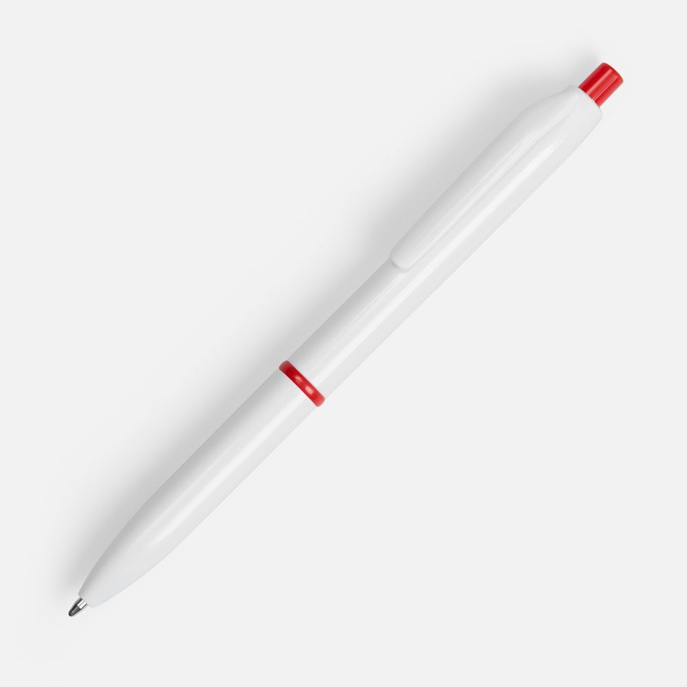 Ручка шариковая Bright Pop, белая с красным-1
