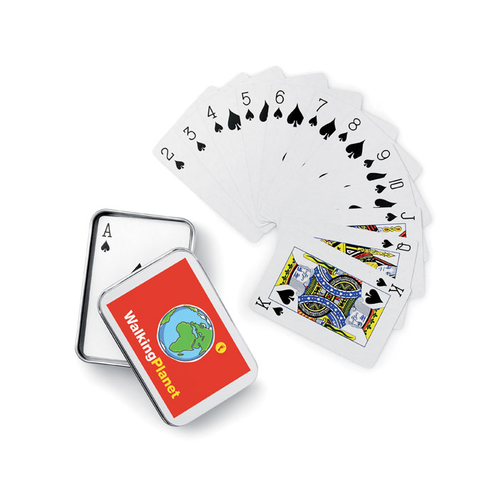 Игральные карты в коробочке, тускло-серебряный-11
